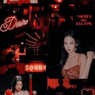 Jennie Kim red wallpaper
