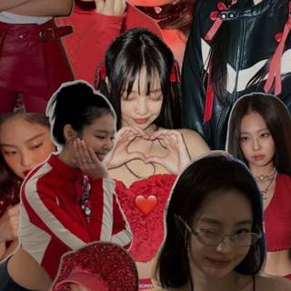 Jennie Kim red wallpaper