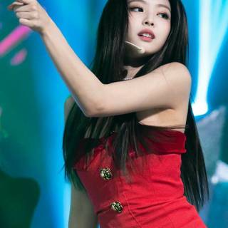 Jennie Kim red wallpaper