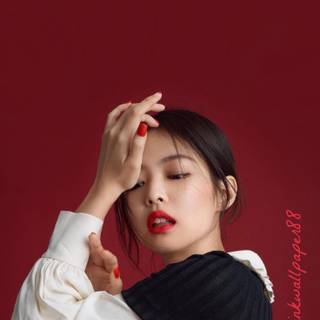 Jennie Kim red wallpaper