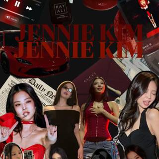 Jennie Kim red wallpaper