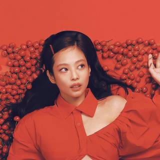 Jennie Kim red wallpaper