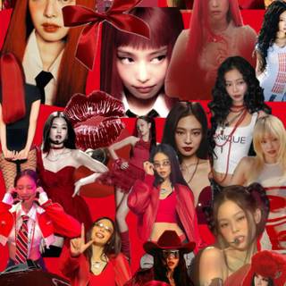 Jennie Kim red wallpaper