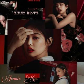 Jennie Kim red wallpaper