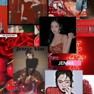 Jennie Kim red wallpaper
