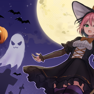 Fancy Halloween anime girls wallpaper