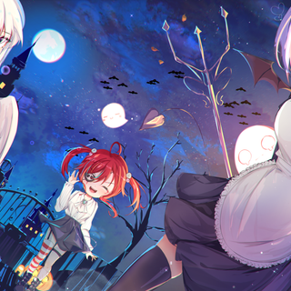 Fancy Halloween anime girls wallpaper