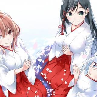 Tying the Knot with an Amagami Sister wallpaper