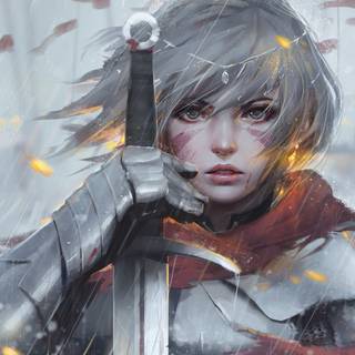 Woman knight wallpaper