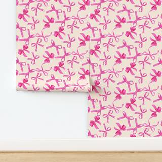 Pink preppy bows wallpaper