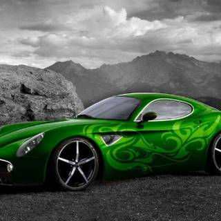 Dark green car wallpaper
