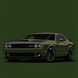 Dark green car wallpaper
