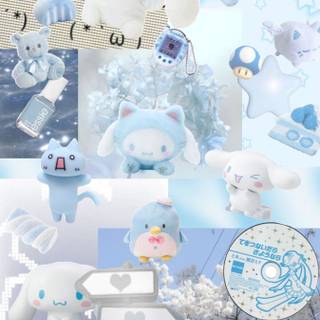 Blue Cinnamoroll Hello Kitty wallpaper