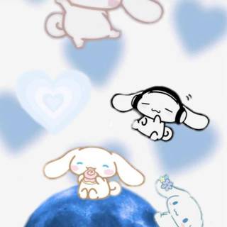 Blue Cinnamoroll Hello Kitty wallpaper