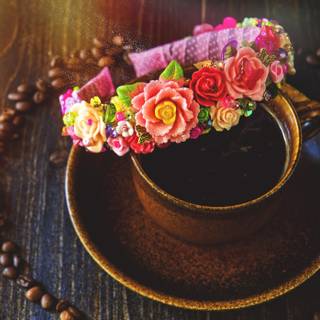 Pink beans and flowers wallpaper