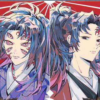 Yoriichi x Kokushibo kiss wallpaper