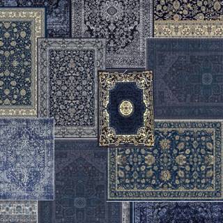 Persian blue rug wallpaper