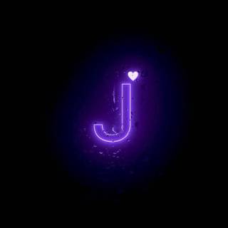 Purple neon letter J wallpaper