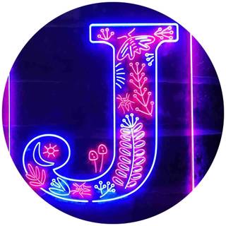 Purple neon letter J wallpaper