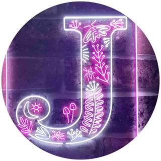 Purple neon letter J wallpaper