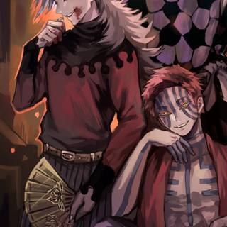 Yoriichi x Kokushibo kiss wallpaper