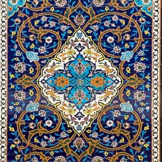 Persian blue rug wallpaper