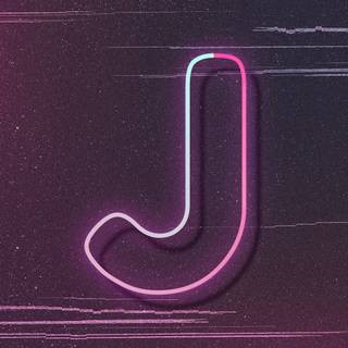 Purple neon letter J wallpaper