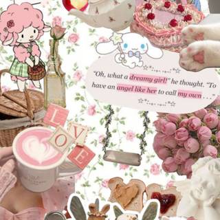 Pink cottagecore wallpaper