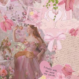 Pink cottagecore wallpaper