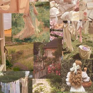 Pink cottagecore wallpaper