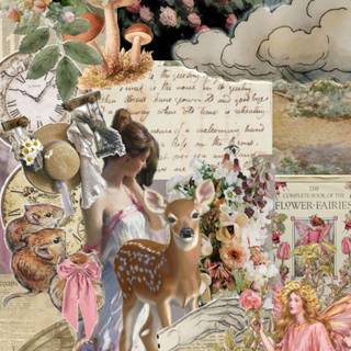 Pink cottagecore wallpaper