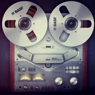 Reel-to-reel audio tape recording wallpaper