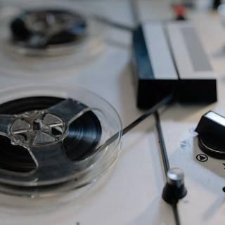 Reel-to-reel audio tape recording wallpaper