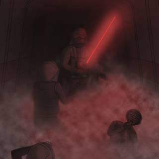 Darth Vader hallway wallpaper