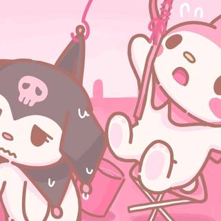 Kuromi and My Melody desktop wallpaper