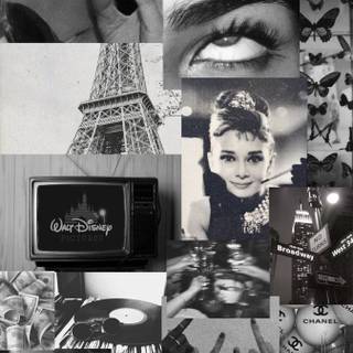 Black and white cute collage wallpaper