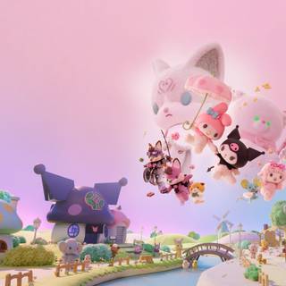 Kuromi and My Melody desktop wallpaper