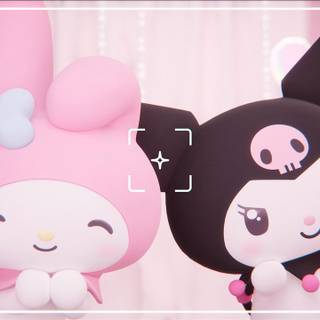 Kuromi and My Melody desktop wallpaper