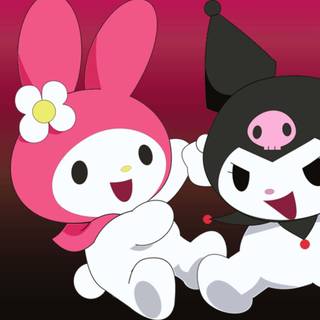 Kuromi and My Melody desktop wallpaper