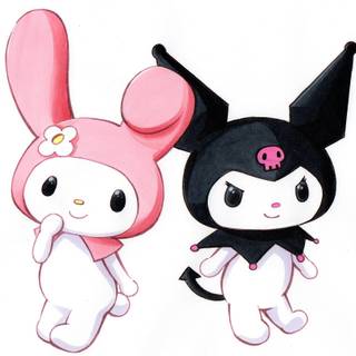 Kuromi and My Melody desktop wallpaper