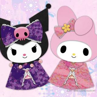 Kuromi and My Melody desktop wallpaper