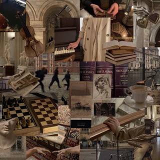 Dark collage desktop wallpaper