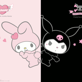 Kuromi and My Melody desktop wallpaper