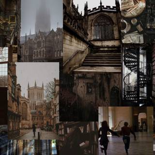 Dark collage desktop wallpaper