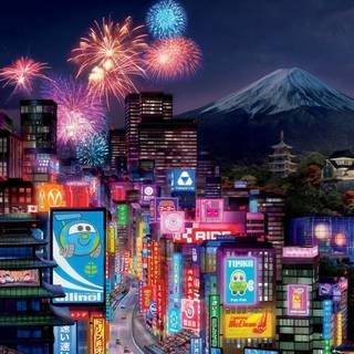 Japan night desktop wallpaper