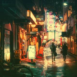 Japan night desktop wallpaper