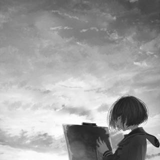 White anime mobile wallpaper