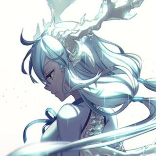 White anime mobile wallpaper