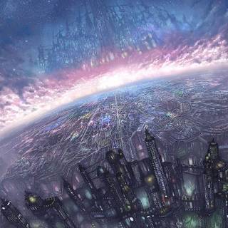 Fantasy city mobile wallpaper