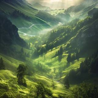 Green landscape phone wallpaper